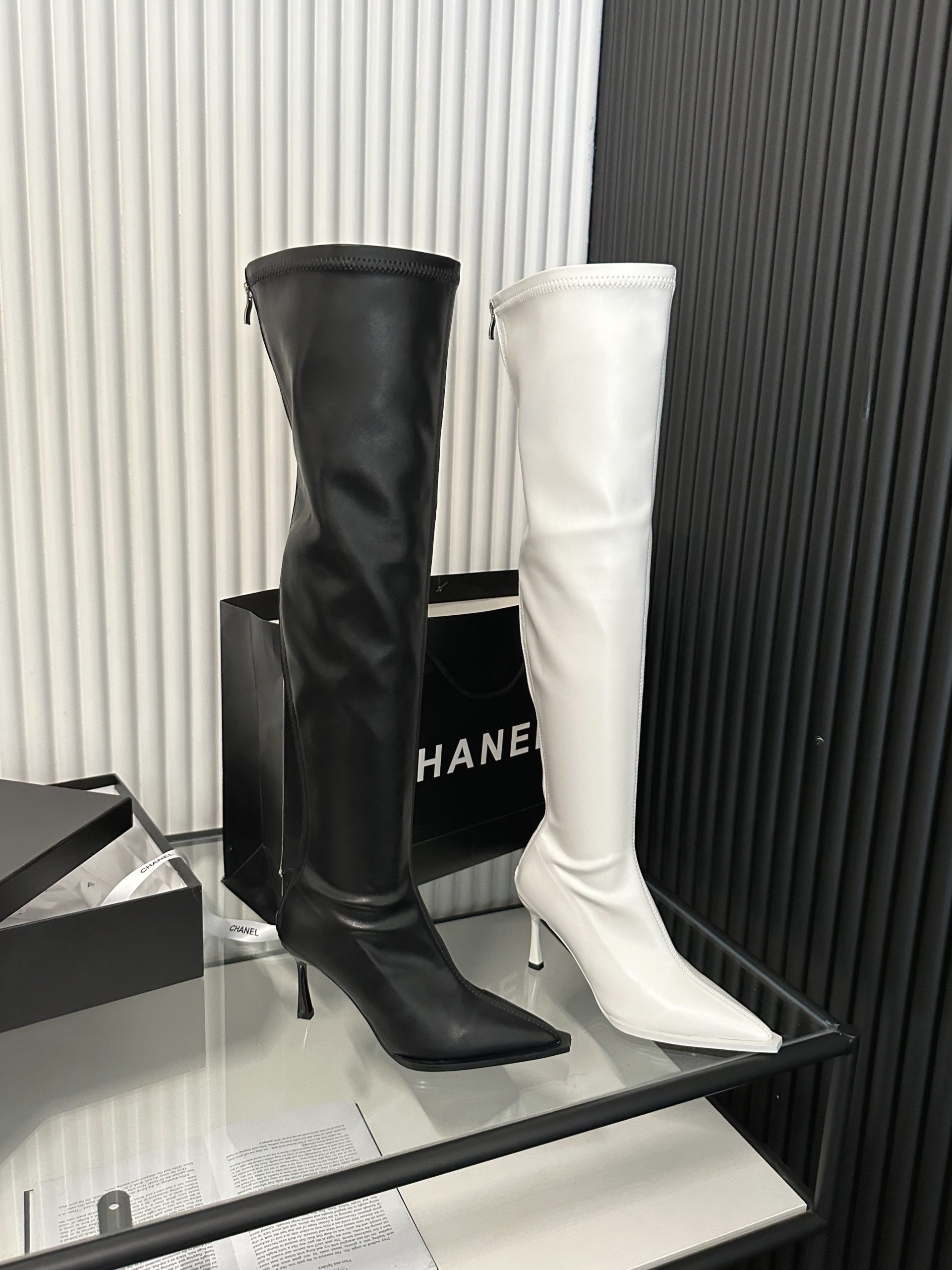 2023 Fall French Pointed Toe Over Knee High Boots for Women Stretch Slim High Heel Boots - Image 4