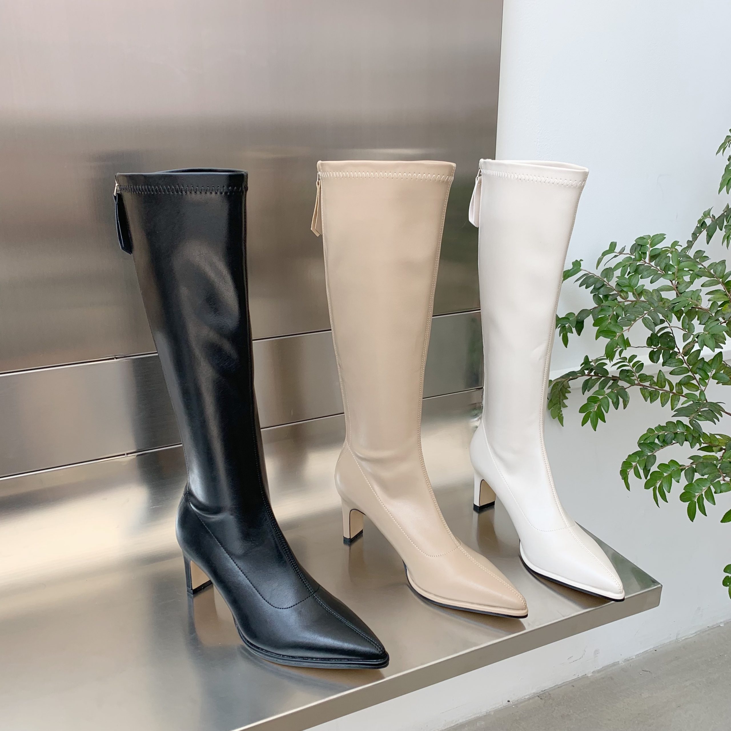 BUBUFLY Women's Pointed Toe High Heel Tall Riding Boots 2022 New Style - Image 4