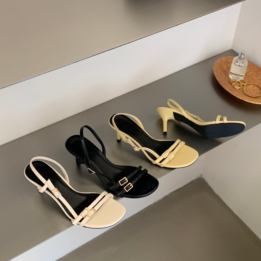 French Kitten Heel Open Toe Sandals for Women 2026 Summer New OL Commuter Shoes Back Strap High Heels Versatile