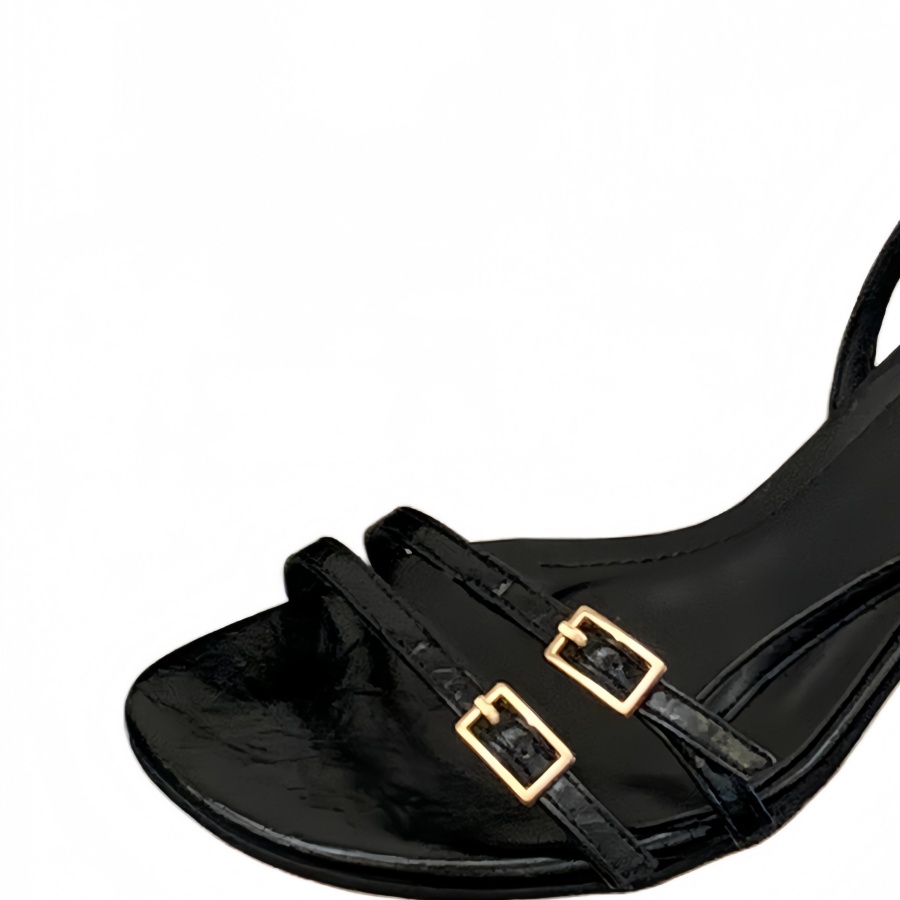 French Kitten Heel Open Toe Sandals for Women 2026 Summer New OL Commuter Shoes Back Strap High Heels Versatile - Image 5