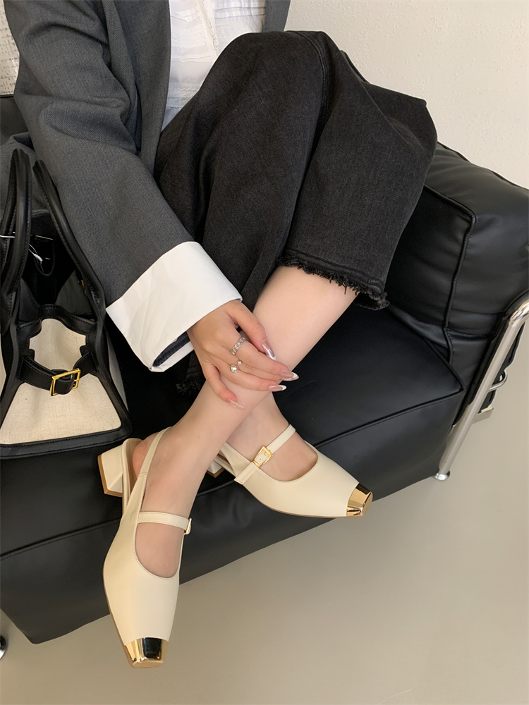 French Retro Chanel Style Chunky Heel Closed Toe Slippers for Women Autumn Versatile Black Office Backless Shoes - Image 4