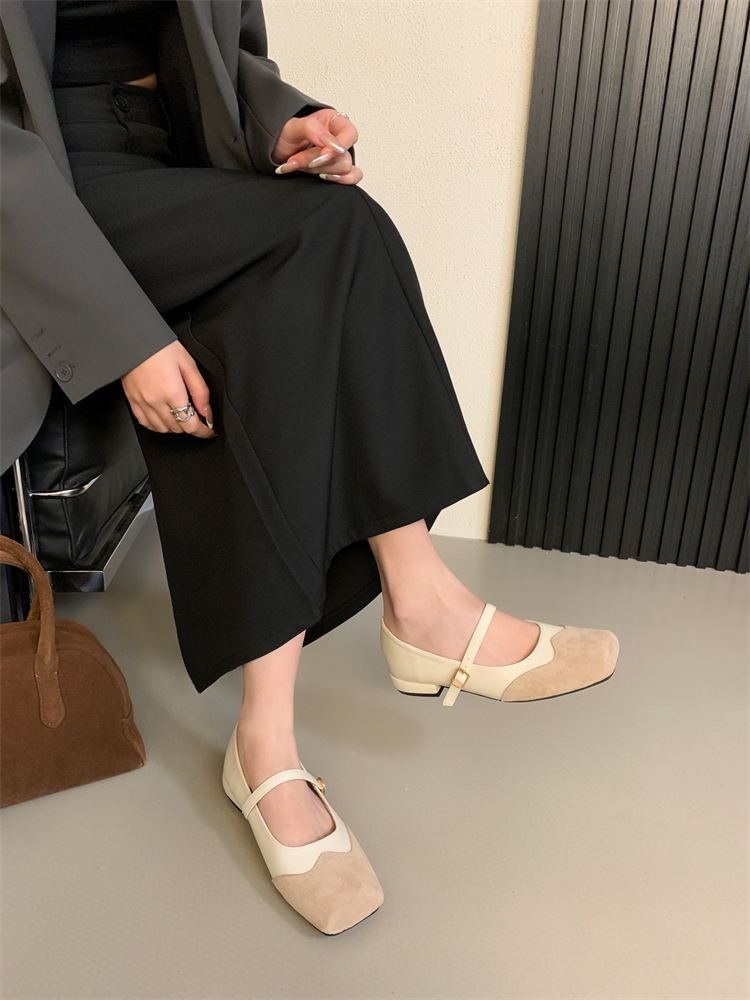 Vintage Square Toe Mary Jane Shoes for Women Low Heel Buckle Strap 2024 Fall - Image 4